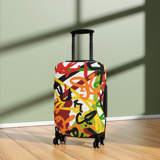 Squiggly Luggage Cover by Chris Thompkins